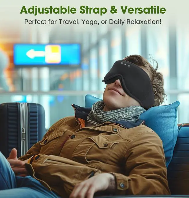 Alt view image 12 of 14 - BambooCotton 3D Bluetooth Sleep Mask, 2025 New Sleep Headphones, Wireless Comfort, Sustainable Luxury for Better Sleep