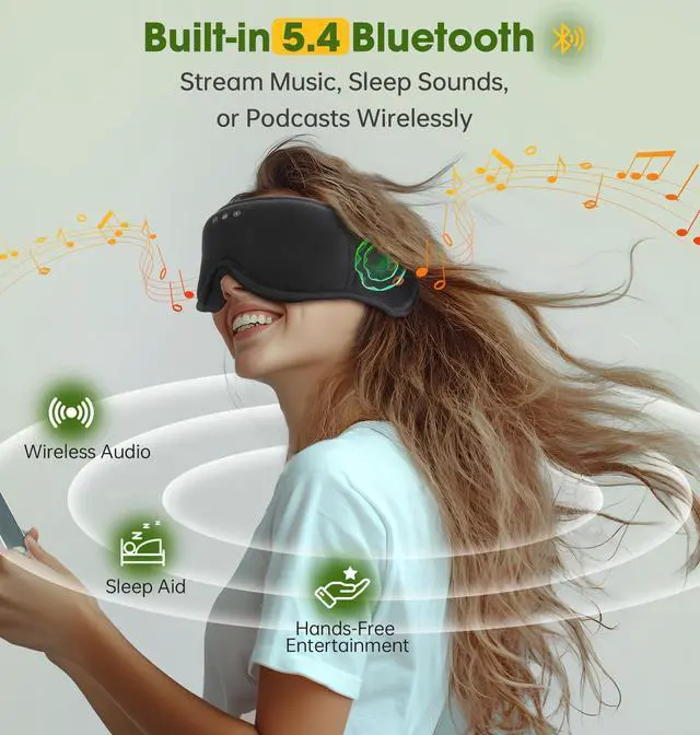 Alt view image 14 of 14 - BambooCotton 3D Bluetooth Sleep Mask, 2025 New Sleep Headphones, Wireless Comfort, Sustainable Luxury for Better Sleep