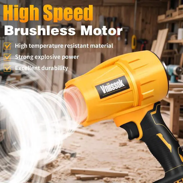 Alt view image 12 of 14 - Electric Cordless Leaf Blower Dust Blower for DEWALT 20V Battery, High-Speed Motor Handheld Jet Fan Air Blower for Patio Cleaning, Lawn Care, Blowing Leaves and Dust (No Battery/Charger)