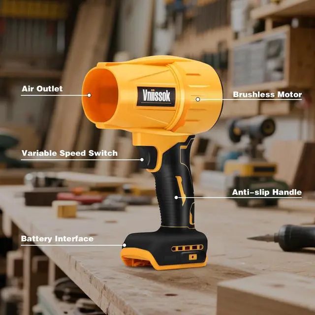 Alt view image 13 of 14 - Electric Cordless Leaf Blower Dust Blower for DEWALT 20V Battery, High-Speed Motor Handheld Jet Fan Air Blower for Patio Cleaning, Lawn Care, Blowing Leaves and Dust (No Battery/Charger)
