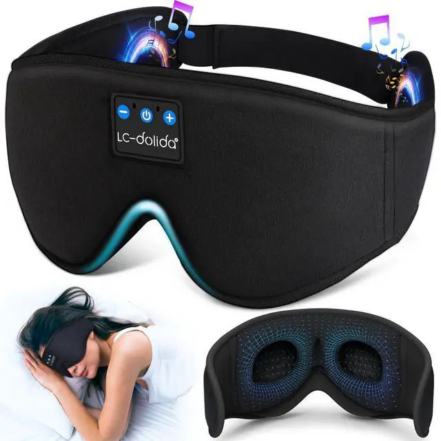 Alt view image 8 of 14 - Sleep Headphones, 3D Sleep Mask Bluetooth Wireless Music Eye Mask, Sleeping Headphones for Side Sleepers Sleep Mask with Bluetooth Headphones Ultra-Thin Stereo Speakers Perfect for Sleeping