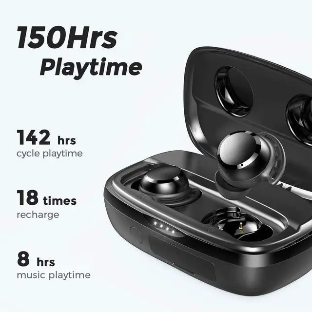 Alt view image 7 of 10 - Wireless Earbuds, 110H Playtime Bluetooth 5.3 IPX8 Waterproof Touch Control True Wireless Bluetooth Earbuds with Mic Earphones in-Ear Deep Bass Built-in Mic Bluetooth Headphones, FlyBuds 3