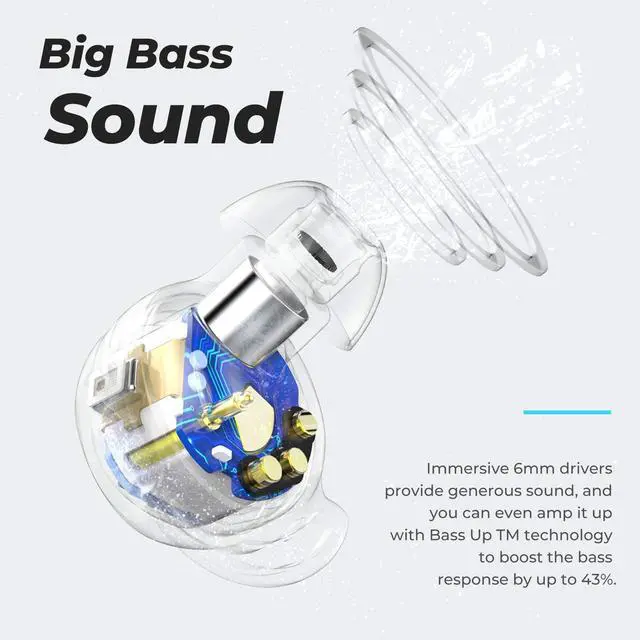 Alt view image 8 of 10 - Wireless Earbuds, 110H Playtime Bluetooth 5.3 IPX8 Waterproof Touch Control True Wireless Bluetooth Earbuds with Mic Earphones in-Ear Deep Bass Built-in Mic Bluetooth Headphones, FlyBuds 3