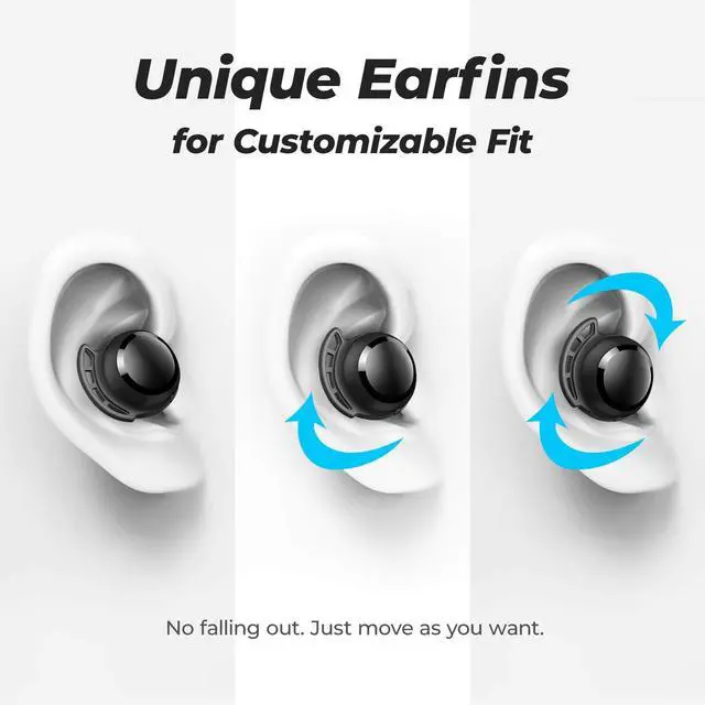 Alt view image 9 of 10 - Wireless Earbuds, 110H Playtime Bluetooth 5.3 IPX8 Waterproof Touch Control True Wireless Bluetooth Earbuds with Mic Earphones in-Ear Deep Bass Built-in Mic Bluetooth Headphones, FlyBuds 3