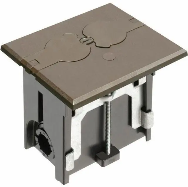 Alt view image 3 of 4 - FLBAF101BR-1 Adjustable Floor Box Kit with Outlet and Flip Plate, for Installed Floors, 1-Gang, Brown,plastic1-Pack
