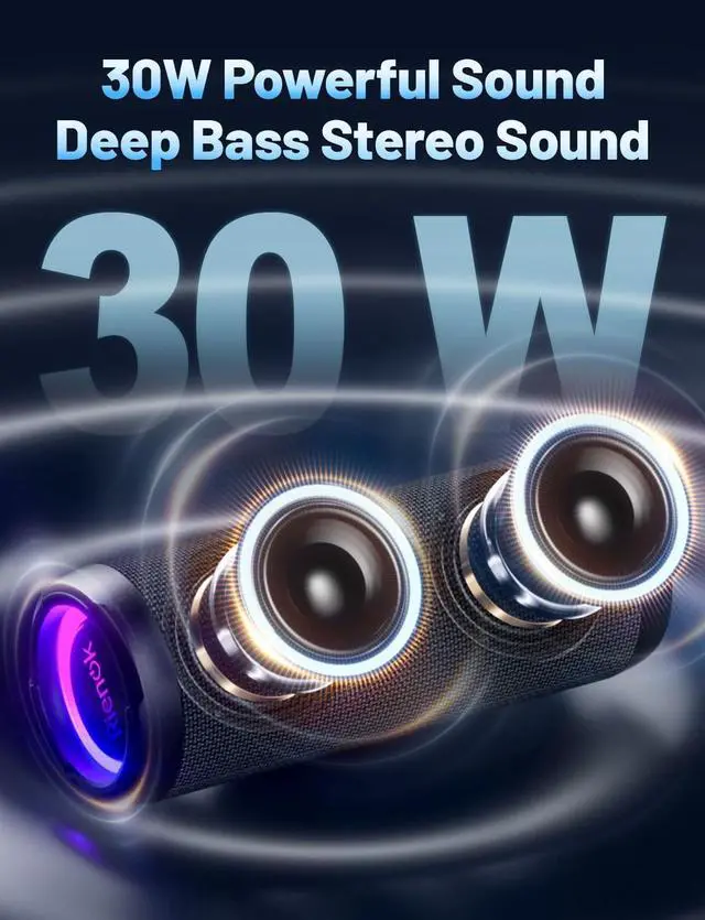 Alt view image 12 of 14 - Portable Bluetooth Speaker 30W Dual Pairing True Wireless Stereo HD Sound IPX7 Waterproof Outdoor Sport Shower Wireless Speaker Bluetooth 5.3 for Home Party