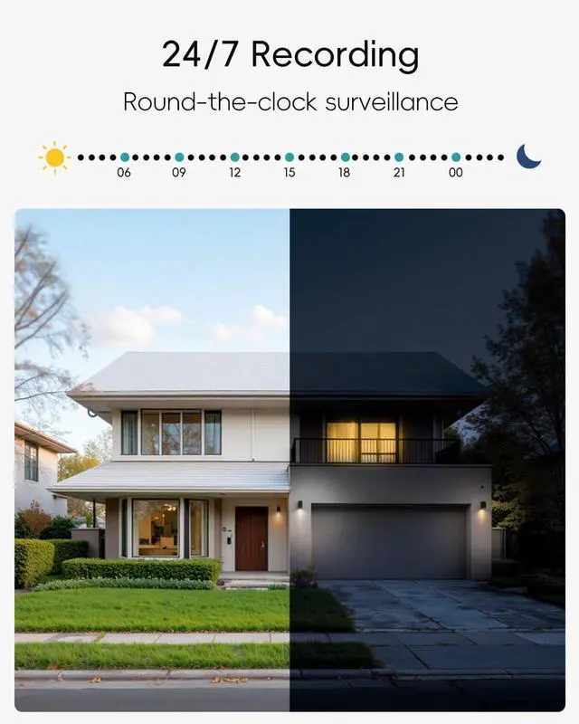 Alt view image 10 of 14 - 3MP Security Camera Outdoor - 360° PTZ Auto Tracking | 24/7 Recording Wired Power, 2.4G/5G Wireless WiFi | Motion & Noise Detection, Color Night Vision, 2-Way Audio | Compatible with Alexa