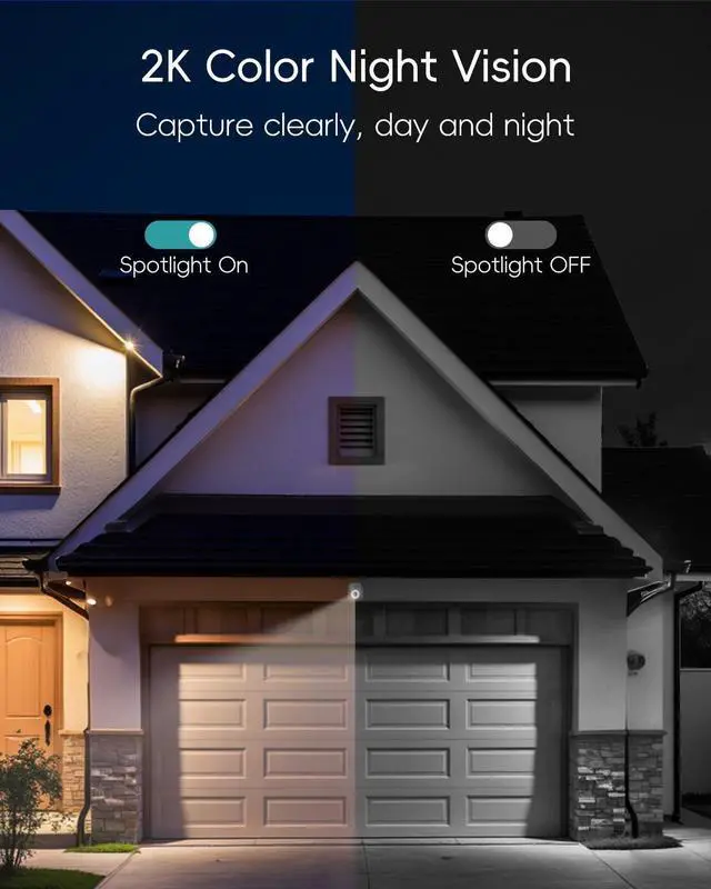 Alt view image 12 of 14 - 3MP Security Camera Outdoor - 360° PTZ Auto Tracking | 24/7 Recording Wired Power, 2.4G/5G Wireless WiFi | Motion & Noise Detection, Color Night Vision, 2-Way Audio | Compatible with Alexa