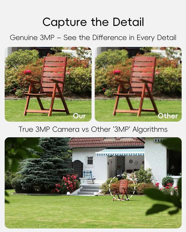 Alt view image 11 of 14 - 3MP Security Camera Outdoor - 360° PTZ Auto Tracking | 24/7 Recording Wired Power, 2.4G/5G Wireless WiFi | Motion & Noise Detection, Color Night Vision, 2-Way Audio | Compatible with Alexa