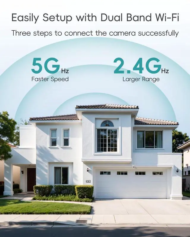 Alt view image 13 of 14 - 3MP Security Camera Outdoor - 360° PTZ Auto Tracking | 24/7 Recording Wired Power, 2.4G/5G Wireless WiFi | Motion & Noise Detection, Color Night Vision, 2-Way Audio | Compatible with Alexa