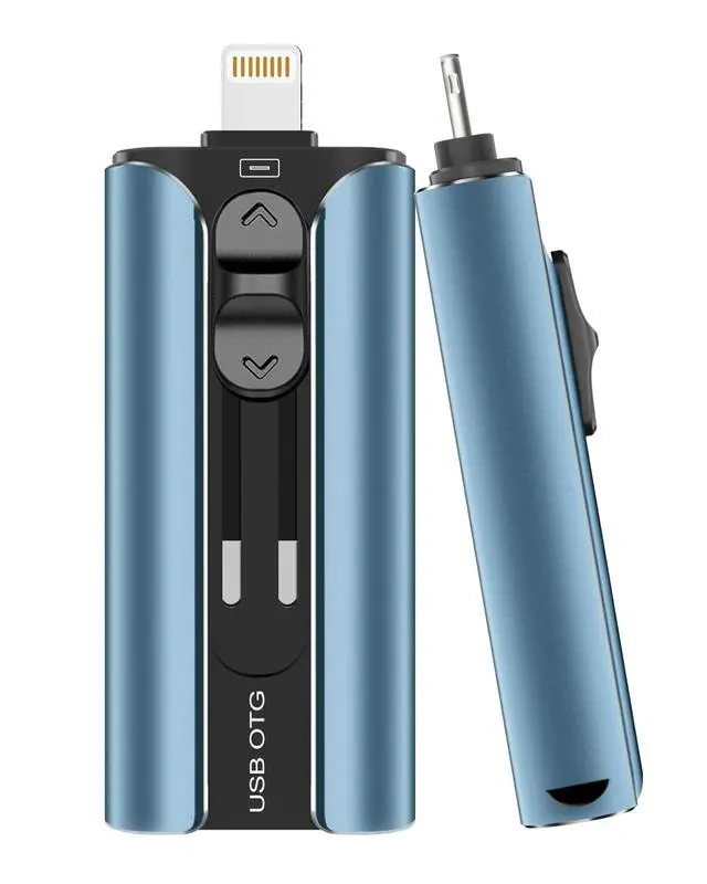Alt view image 8 of 14 - MFi Certified Flash Drive 256GB for iPhone Thumb Drive Photo Stick, High Speed USB Memory Stick iPhone Flash Drive for Photos Videos, External Storage Jump Drive for iPhone/iPad/Android/PC (Blue)