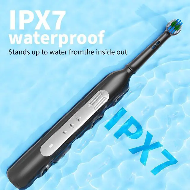 Alt view image 12 of 14 - Rotating Electric Toothbrush - 3 Cleaning Modes, Smart Memory & 2-Minute Timer, Type-C Rechargeable Sonic Toothbrush with Low Battery Alert, Includes 8 Replacement Brush Head (Black)