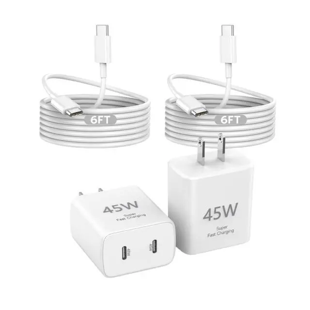 Alt view image 8 of 14 - 45W Apple USB C Charger Fast Charging for iPhone 17/16/15, 2Pack 6FT USB C to C Cable Cord Quick iPhone Charger Block for Apple 17/17 Pro/17 Pro Max/Air/16/16 Pro/16 Pro Max/16 Plus/15/15 Pro Max/iPad