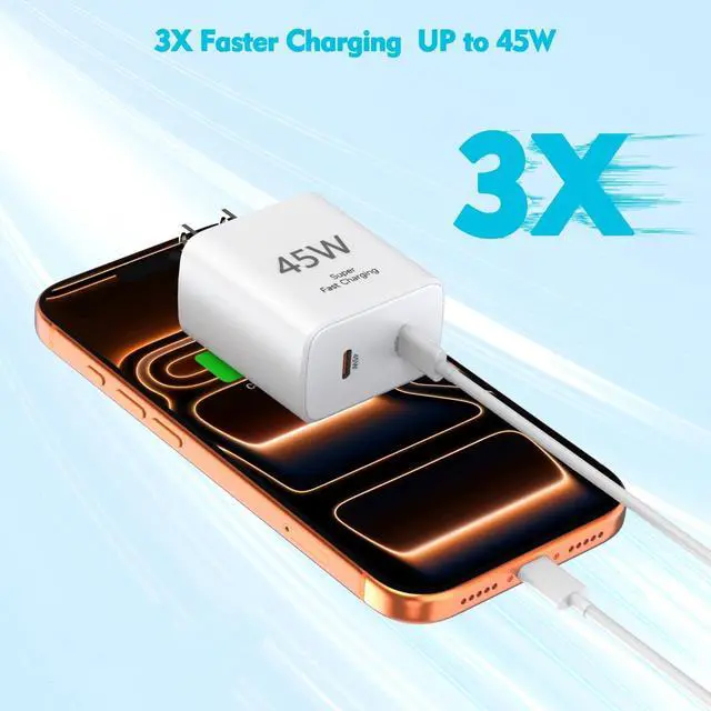 Alt view image 9 of 14 - 45W Apple USB C Charger Fast Charging for iPhone 17/16/15, 2Pack 6FT USB C to C Cable Cord Quick iPhone Charger Block for Apple 17/17 Pro/17 Pro Max/Air/16/16 Pro/16 Pro Max/16 Plus/15/15 Pro Max/iPad