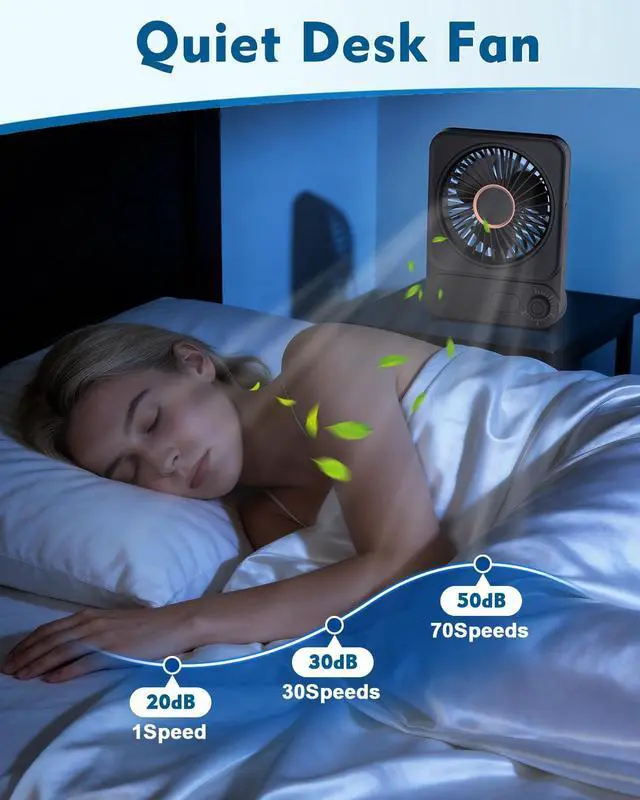 Alt view image 11 of 14 - Magnetic Cruise Desk Mini Fan, 4000mAh Ultra-Slim Travel Fan Rechargeable, 0-100 Speeds, 270° Adjustable Portable Fan for Ship Cabin, Bedroom Sleeping, Camping, Travel & Cruise Essentials 2026, Black