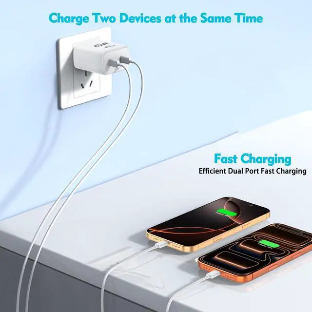 Alt view image 10 of 14 - 45W Apple USB C Charger Fast Charging for iPhone 17/16/15, 2Pack 6FT USB C to C Cable Cord Quick iPhone Charger Block for Apple 17/17 Pro/17 Pro Max/Air/16/16 Pro/16 Pro Max/16 Plus/15/15 Pro Max/iPad