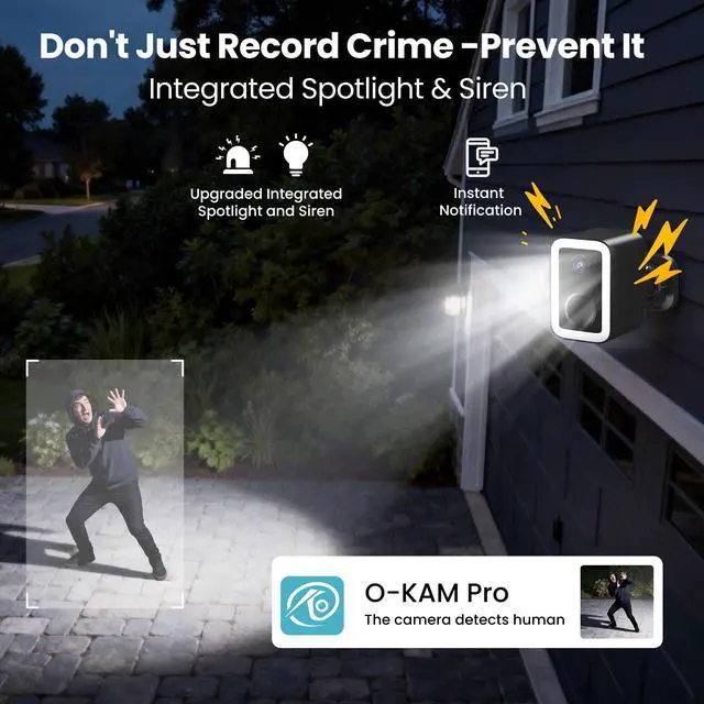 Alt view image 10 of 14 - 2026 Upgraded 2K Security Cameras Wireless Outdoor, AI Motion Detection & Spotlight Siren Alarm, Outside Battery Powered Camera for Home Security, Full-Color Night Vision, Support WiFi 5G & 2.4G
