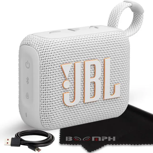 Alt view image 8 of 14 - Go 4 Portable Bluetooth Wireless Speaker, IP67 Waterproof and Dustproof Built-in Battery - White - Boomph's Comprehensive Ultimate Performance Cloth Solution for Your On-the-Go Sound Experience