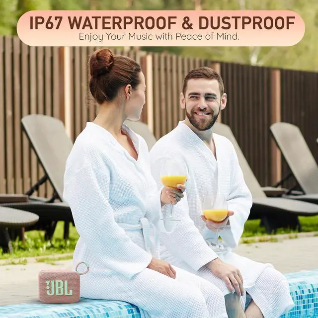 Alt view image 10 of 14 - Go 4 Portable Bluetooth Wireless Speaker, IP67 Waterproof and Dustproof Built-in Battery - White - Boomph's Comprehensive Ultimate Performance Cloth Solution for Your On-the-Go Sound Experience