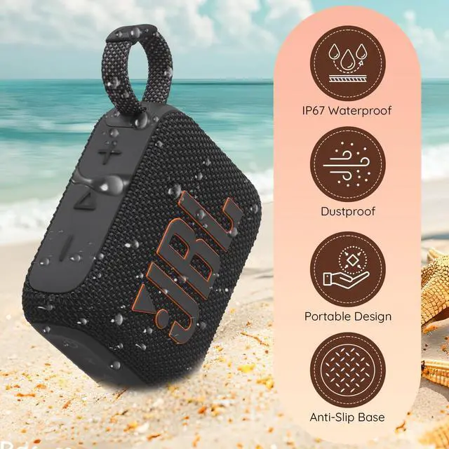 Alt view image 14 of 14 - Go 4 Portable Bluetooth Wireless Speaker, IP67 Waterproof and Dustproof Built-in Battery - White - Boomph's Comprehensive Ultimate Performance Cloth Solution for Your On-the-Go Sound Experience