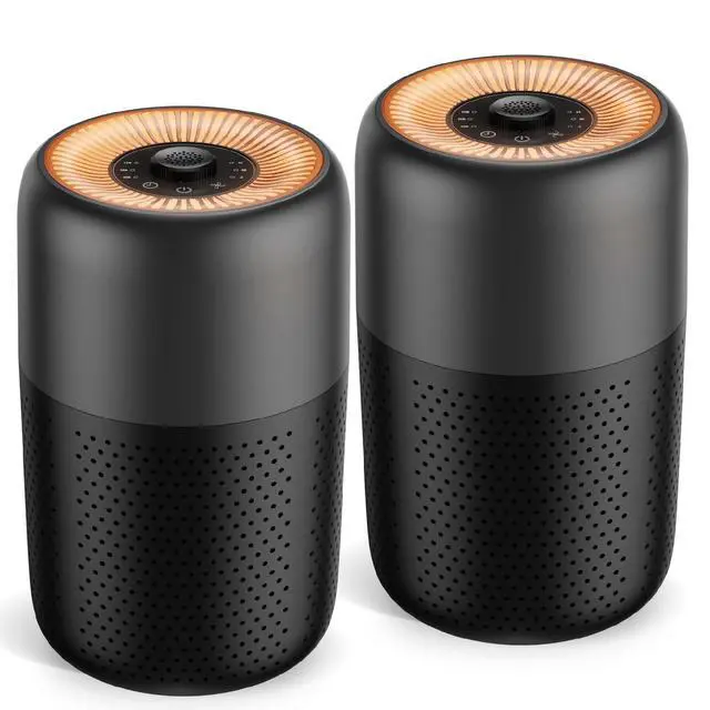 Alt view image 8 of 14 - 2 Pack Air Purifiers for Bedroom Home with Aromatherapy Function,Small Air Purifier with Nightlight Speed Control,24dB Low Noise for Better Sleep,For Pet Room Dorm Kitchen,P60 (Black)