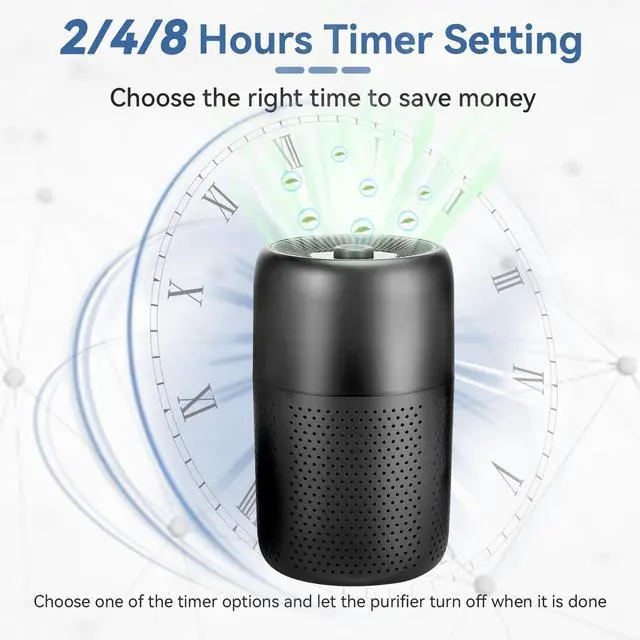 Alt view image 14 of 14 - 2 Pack Air Purifiers for Bedroom Home with Aromatherapy Function,Small Air Purifier with Nightlight Speed Control,24dB Low Noise for Better Sleep,For Pet Room Dorm Kitchen,P60 (Black)