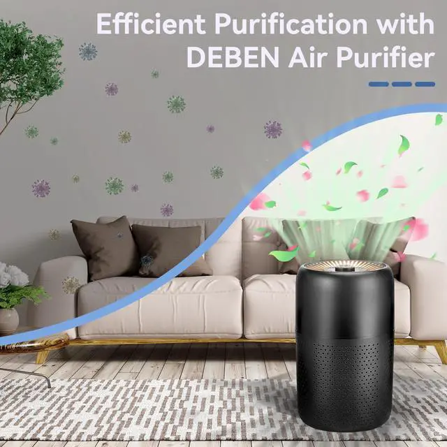 Alt view image 13 of 14 - 2 Pack Air Purifiers for Bedroom Home with Aromatherapy Function,Small Air Purifier with Nightlight Speed Control,24dB Low Noise for Better Sleep,For Pet Room Dorm Kitchen,P60 (Black)