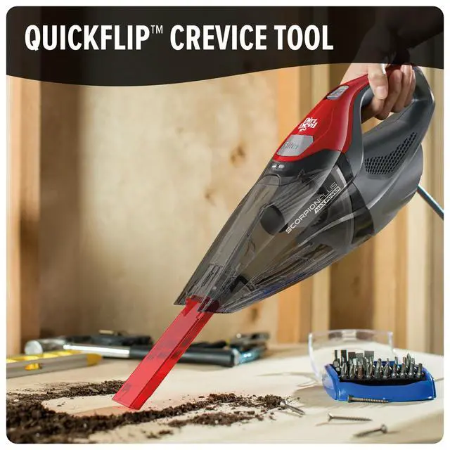 Alt view image 8 of 8 - Scorpion Plus Handheld Vacuum Cleaner, Powerful Suction, Lightweight, Includes Pivoting Stair and Upholstery Tool, Crevice Tool, Corded Portable Vacuum Cleaner