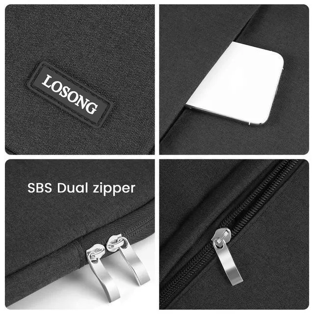 Alt view image 11 of 14 - Portable Monitor Case 15.6 Inch, Protective Carrying Sleeve for Most 16.1/15.6 in Monitors, Water Resistant Portable Laptop Display Bag with Accessory Pocket, Size-15.3"x9.8" Black
