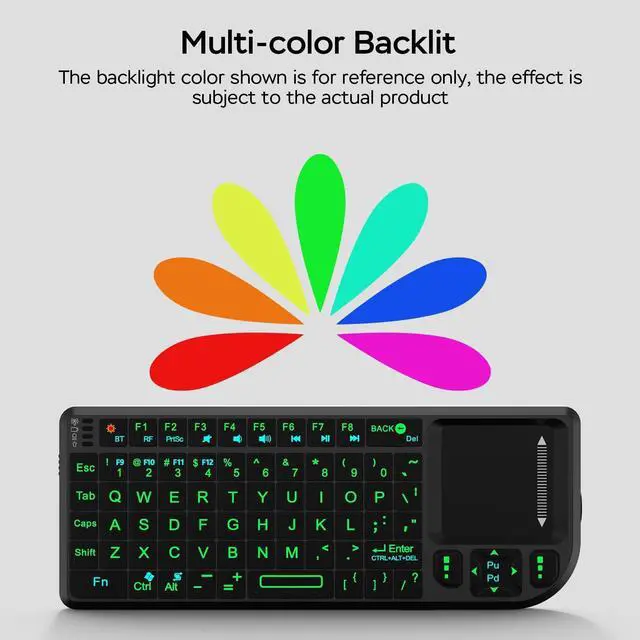 Alt view image 13 of 14 - Mini Keyboard with Touchpad, Mini Bluetooth Keyboard, 2.4G Ultra-Thin Handheld Wireless Portable, Suitable for PC/Tablet/TV/Smartphone, Suitable for Travel, Office and Home UseRechargeable