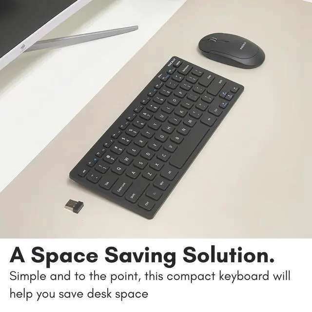 Alt view image 9 of 14 - Mini Compact Keyboard - Wireless Keyboards for Desktop PC, Surface, Chromebook, Notebook, Laptop Keyboard, Slim Key Board with 2.4G Wireless USB - Small Keyboard for Travel (Black)