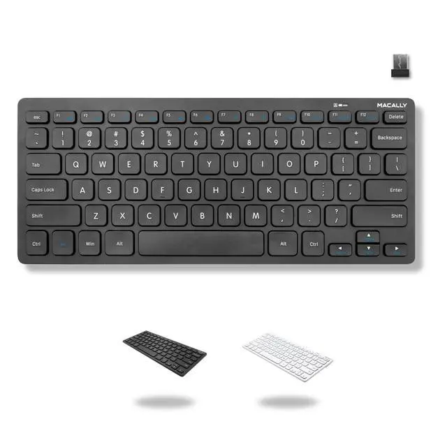 Alt view image 8 of 14 - Mini Compact Keyboard - Wireless Keyboards for Desktop PC, Surface, Chromebook, Notebook, Laptop Keyboard, Slim Key Board with 2.4G Wireless USB - Small Keyboard for Travel (Black)