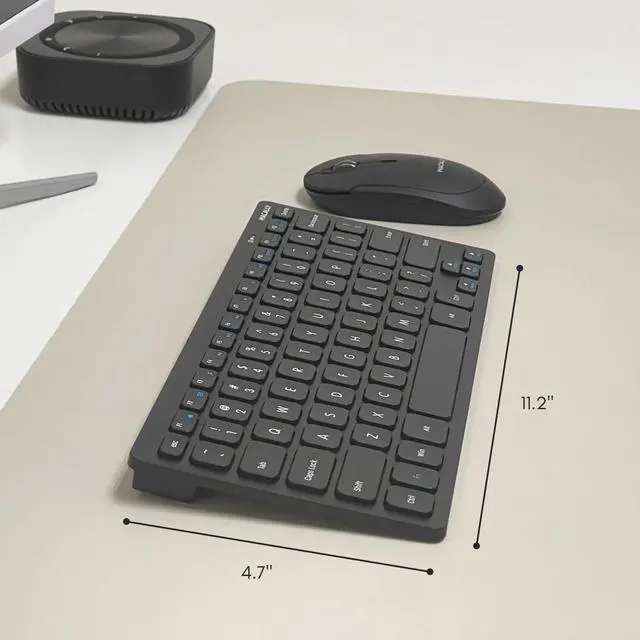 Alt view image 14 of 14 - Mini Compact Keyboard - Wireless Keyboards for Desktop PC, Surface, Chromebook, Notebook, Laptop Keyboard, Slim Key Board with 2.4G Wireless USB - Small Keyboard for Travel (Black)