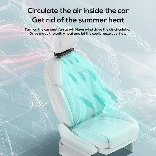 Alt view image 10 of 14 - Car Fan for Driver and Passenger's Seat - Mini Portable USB Backseat Cooling Fan Kids Baby Quiet headrest Neck Fan Accessories with 3 Adjustable Wind Speeds for All Cars Vehicle Jeep Van RV Truck