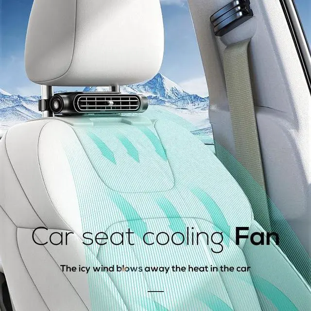 Alt view image 9 of 14 - Car Fan for Driver and Passenger's Seat - Mini Portable USB Backseat Cooling Fan Kids Baby Quiet headrest Neck Fan Accessories with 3 Adjustable Wind Speeds for All Cars Vehicle Jeep Van RV Truck