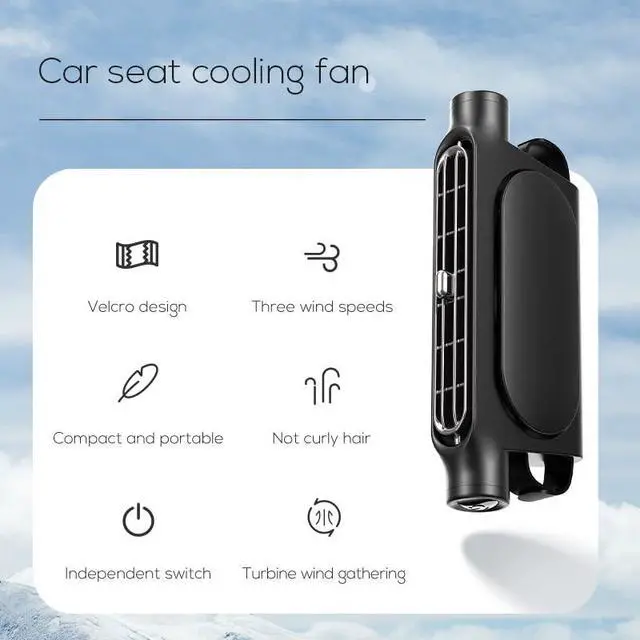 Alt view image 14 of 14 - Car Fan for Driver and Passenger's Seat - Mini Portable USB Backseat Cooling Fan Kids Baby Quiet headrest Neck Fan Accessories with 3 Adjustable Wind Speeds for All Cars Vehicle Jeep Van RV Truck