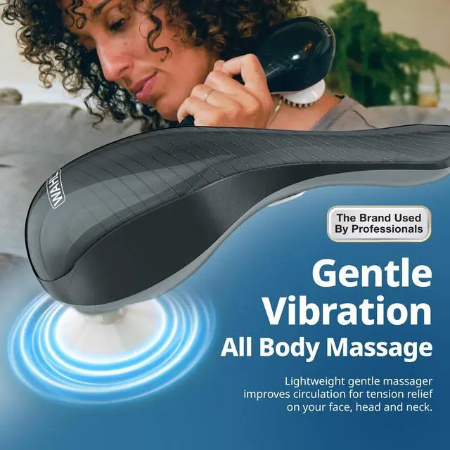 Alt view image 8 of 12 - Soothing Vibration Corded Massager with 4 Attachment Heads, 2 Speed Massage Tool for Pressure & Pain Relief on The Face, Neck and Head, FSA Eligible, Model 4120-600