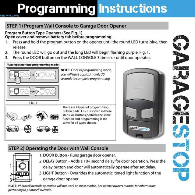 Alt view image 9 of 12 - for Genie Intellicode Wireless Garage Door Opener Wall Console, GWWC-R Compatible with Genie Garage Door Opener Remote, for Garage Openers 2013 to Present