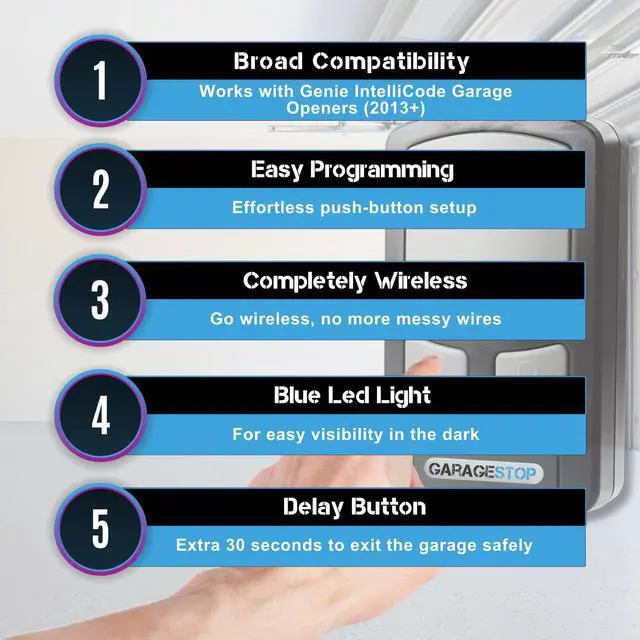 Alt view image 8 of 12 - for Genie Intellicode Wireless Garage Door Opener Wall Console, GWWC-R Compatible with Genie Garage Door Opener Remote, for Garage Openers 2013 to Present
