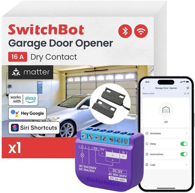 Alt view image 8 of 14 - WiFi Smart Garage Door Opener, Matter Certified, Alexa/Google/Siri/IFTTT/Smartthings Supported, Most Garage Door Supported, App Control, Multiple Notification Modes, No Hub Needed