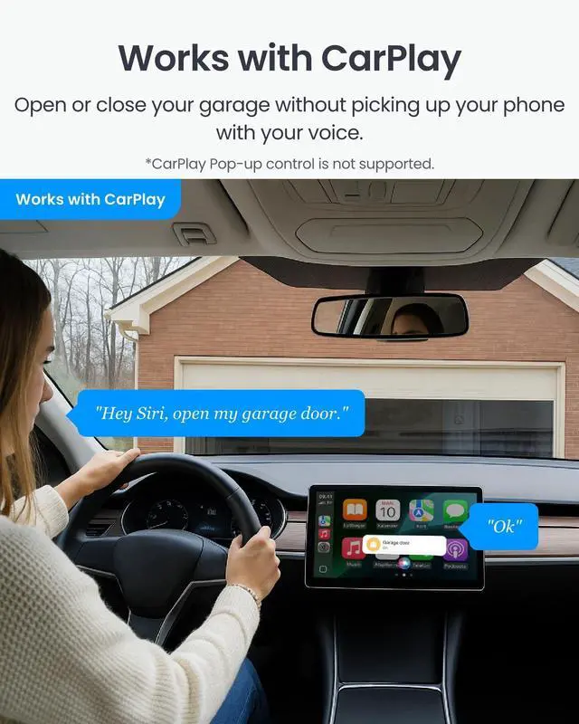 Alt view image 10 of 14 - WiFi Smart Garage Door Opener, Matter Certified, Alexa/Google/Siri/IFTTT/Smartthings Supported, Most Garage Door Supported, App Control, Multiple Notification Modes, No Hub Needed