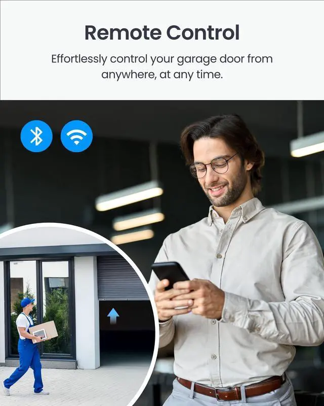Alt view image 12 of 14 - WiFi Smart Garage Door Opener, Matter Certified, Alexa/Google/Siri/IFTTT/Smartthings Supported, Most Garage Door Supported, App Control, Multiple Notification Modes, No Hub Needed