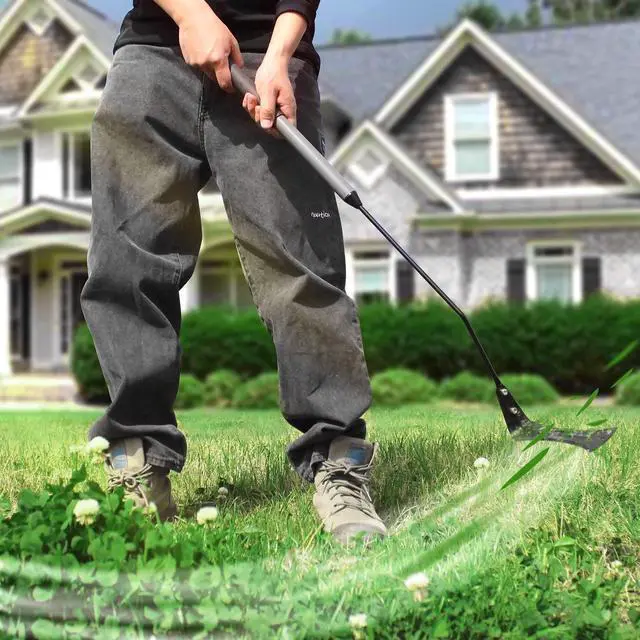 Alt view image 14 of 14 - Grass Whip with Double-Edged Serrated Sharp Steel Blade Weed Grass Cutter with Soft Rubber 22-Inch Handle Cut Tall Grass and Overgrown Weeds in The Yard, Fields, and Ditches, Black,1 Pack