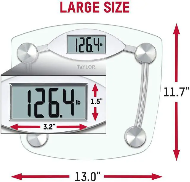 Alt view image 9 of 10 - Digital Bathroom Scale, Body Weight Scale, Instant On and Off, 400 lb Capacity, Sturdy Clear Glass with Chrome-Finish Base