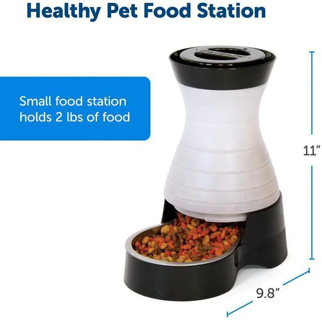Alt view image 8 of 10 - Healthy Pet Food Station - Automatic Indoor Gravity Cat & Dog Feeder - Space-Saving Self Feeder - Easy to Clean - Small - Up to 2 lb Kibble Capacity