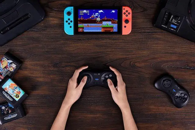 Alt view image 13 of 14 - M30 Bluetooth Controller for Switch, Windows and Android, 6-Button Layout for SEGAs Classic Games (Black)