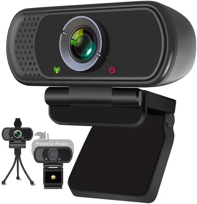 Alt view image 8 of 14 - Full HD 1080P Webcam with Privacy Shutter and Tripod, Pro Streaming Web Camera with Microphone, Widescreen USB Computer Camera for Laptop Desktop Mac