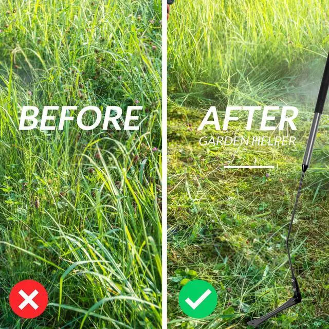 Alt view image 12 of 14 - Grass Whip with Double-Edged Serrated Sharp Steel Blade Weed Grass Cutter with Soft Rubber 22-Inch Handle Cut Tall Grass and Overgrown Weeds in The Yard, Fields, and Ditches, Black,1 Pack