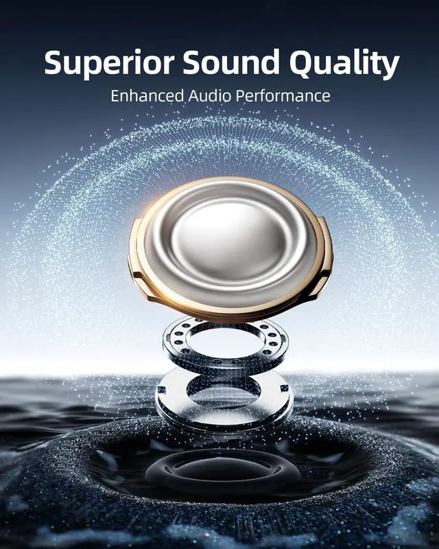 Alt view image 11 of 12 - Wireless Earbuds Bluetooth Headphones Over Ear Hooks Ear Buds with 80H Playtime, LED Power Display, Dual Mic Clear Calls, Sports Wireless Ear Buds Bluetooth Earbuds for Running Gym Workout Black