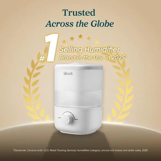 Alt view image 13 of 14 - Top Fill Humidifiers for Bedroom, 2.5L Tank for Large Room, Easy to Fill & Clean, 28dB Quiet Cool Mist Air Humidifier for Home Baby Nursery & Plants, Auto Shut-off for Safety, 25H